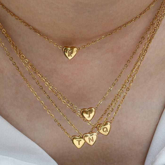 Heart Initial Necklace