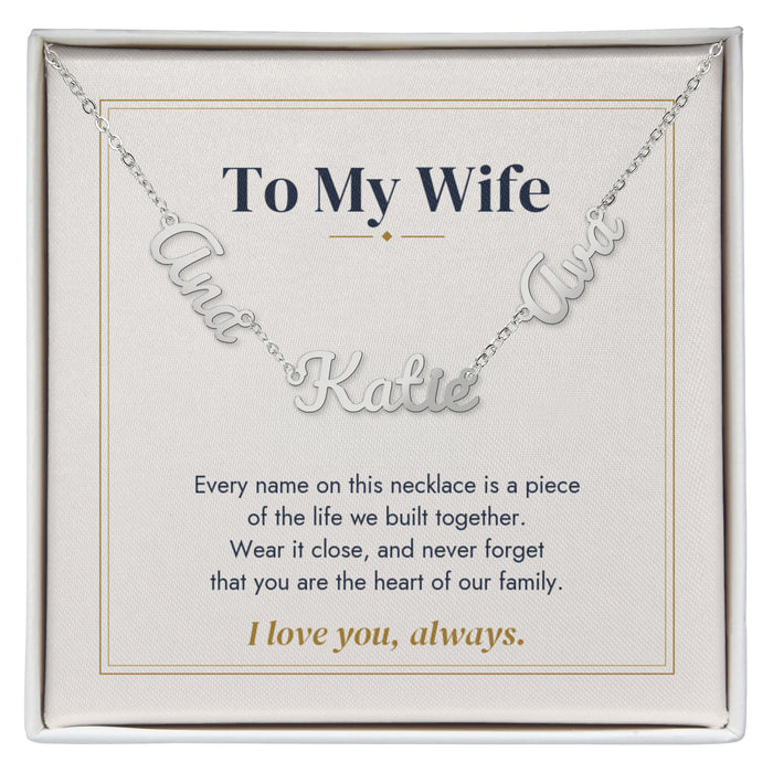 To My Wife Name Necklace | The Life We Built