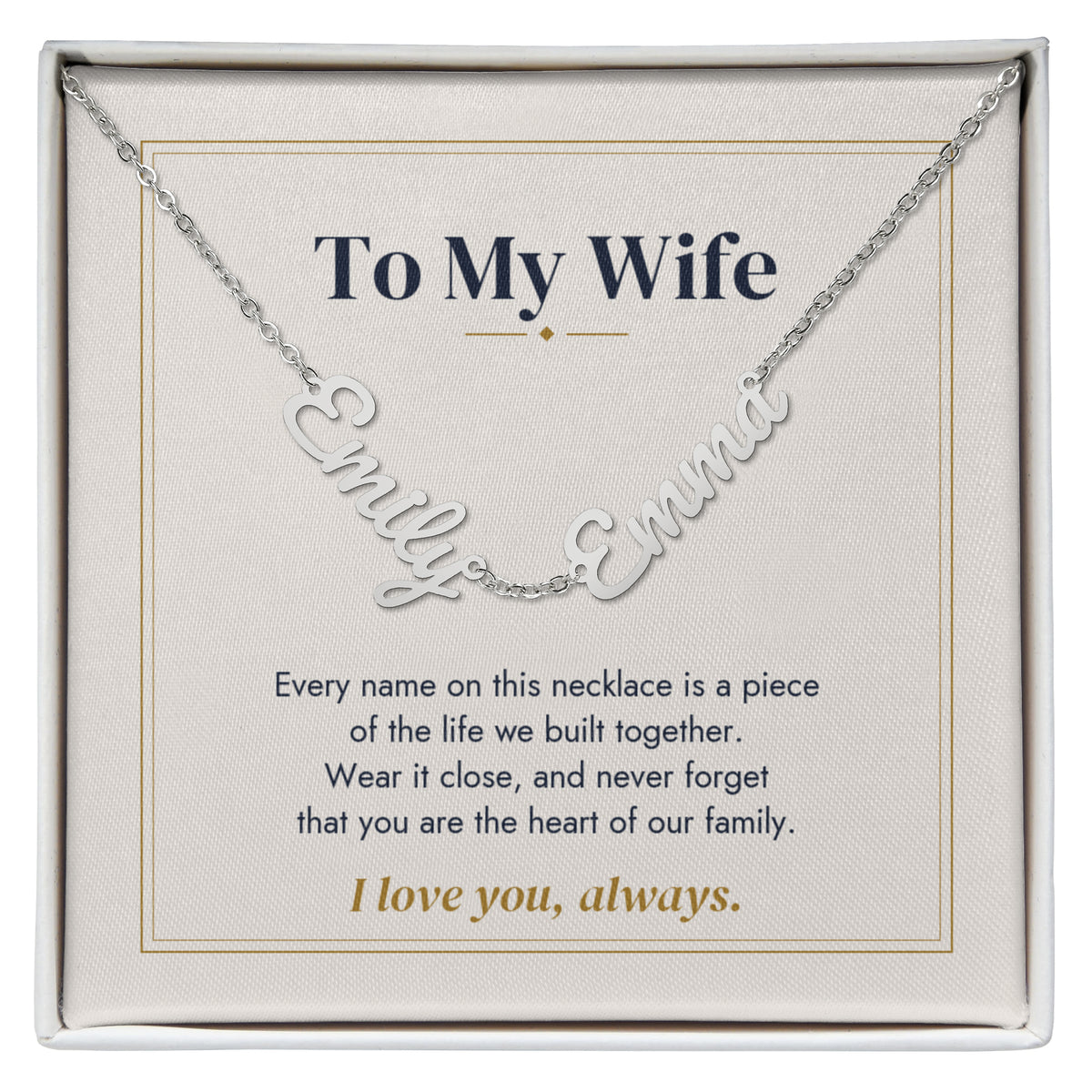To My Wife Name Necklace | The Life We Built